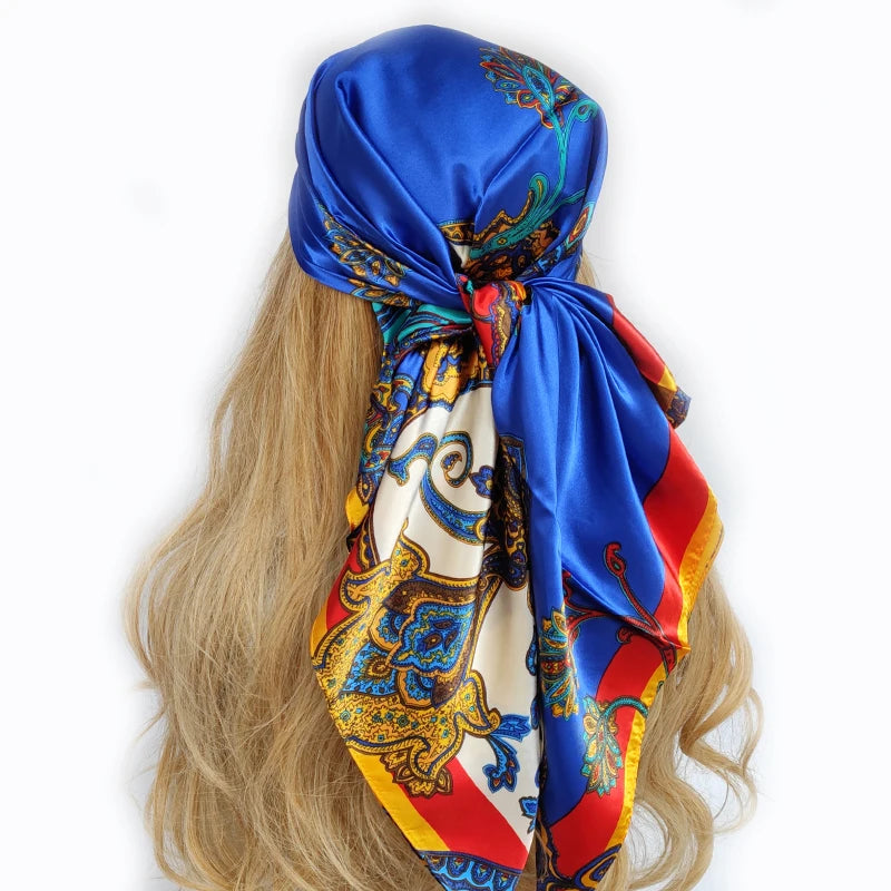 90*90cm Silk Scarf Scarftop Headwraps For Woman