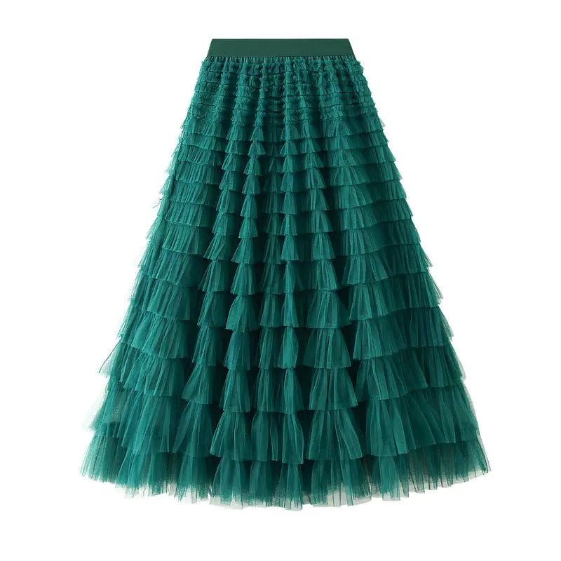 Solid Ball Gown Long Skirt