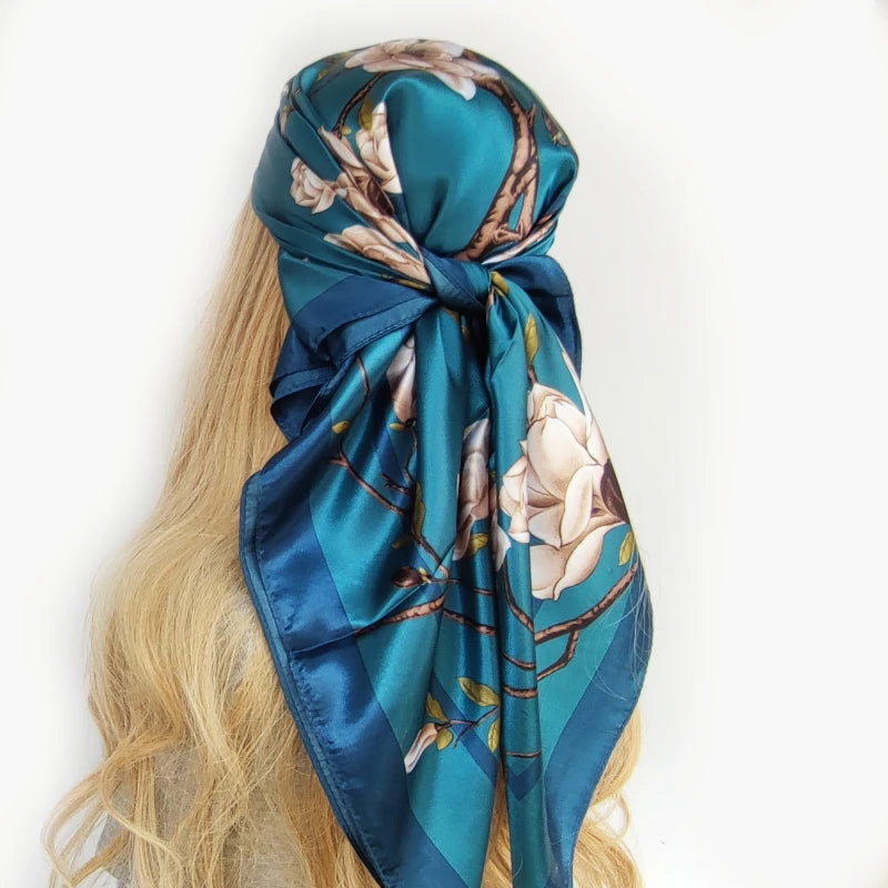 90*90cm Silk Scarf Scarftop Headwraps For Woman