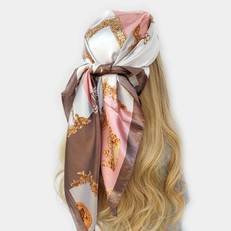 90*90cm Silk Scarf Scarftop Headwraps For Woman