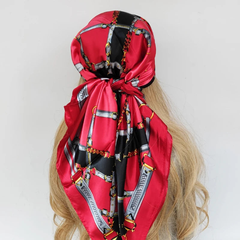 90*90cm Silk Scarf Scarftop Headwraps For Woman