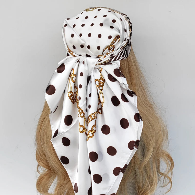 90*90cm Silk Scarf Scarftop Headwraps For Woman