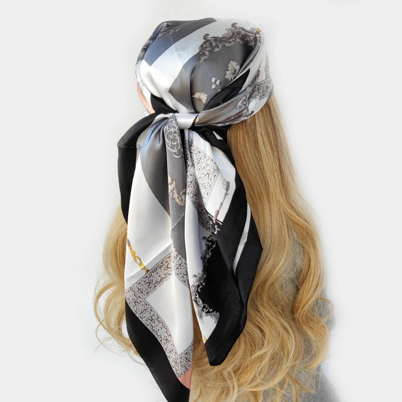 90*90cm Silk Scarf Scarftop Headwraps For Woman