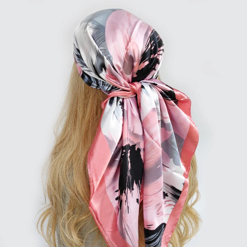 90*90cm Silk Scarf Scarftop Headwraps For Woman