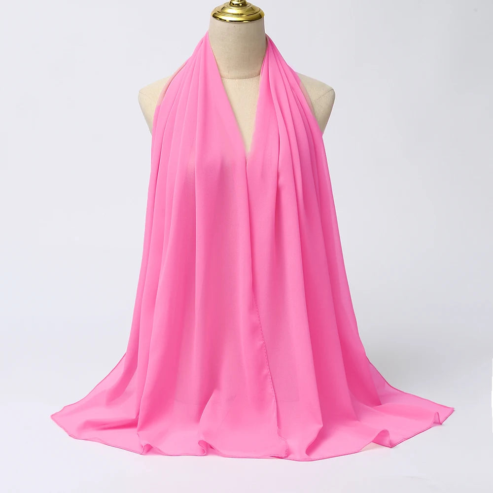 Chiffon Scarf Women Long Solid Color Head Wrap For Women Size: 175*70cm