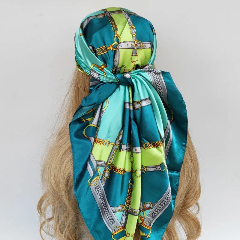 90*90cm Silk Scarf Scarftop Headwraps For Woman