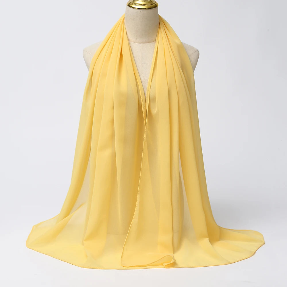 Chiffon Scarf Women Long Solid Color Head Wrap For Women Size: 175*70cm