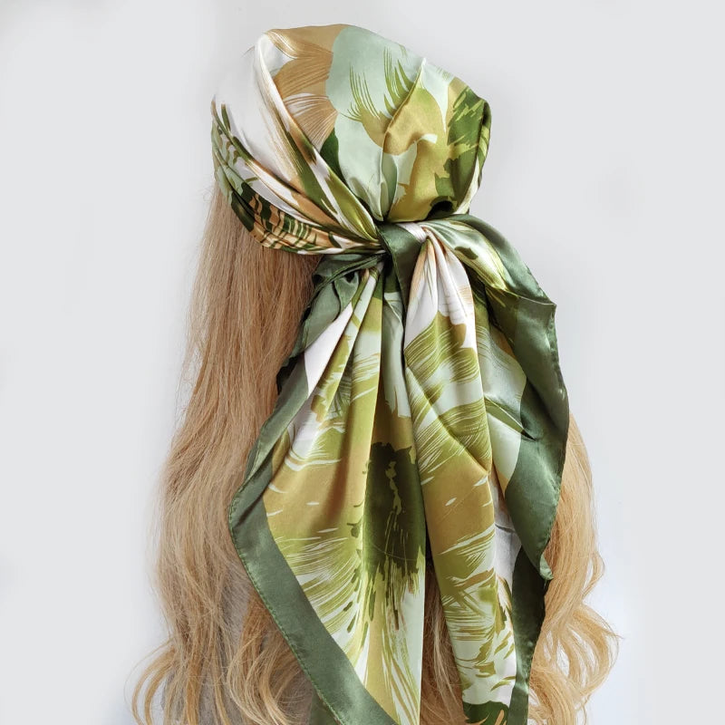 90*90cm Silk Scarf Scarftop Headwraps For Woman