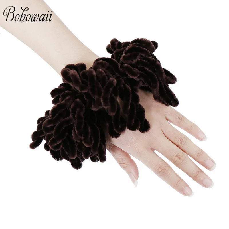 BOHOWAII Fashion Hairbands Big Scrunchies Elastic Hair Ban Muslim Women Headband Hair Ring Tie Bun Clip Hijab Scarf Accessories