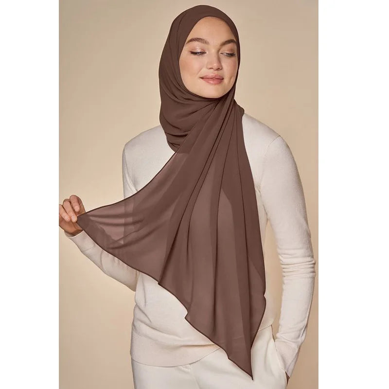 Chiffon Scarf Women Long Solid Color Head Wrap For Women Size: 175*70cm