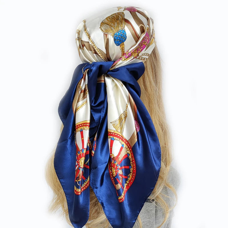 90*90cm Silk Scarf Scarftop Headwraps For Woman