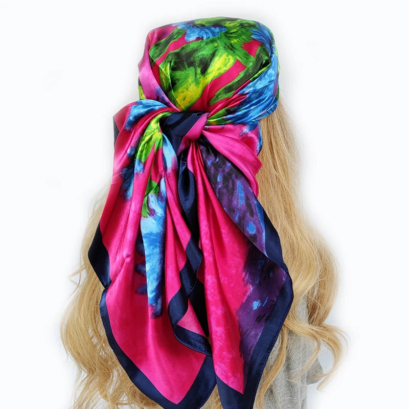 90*90cm Silk Scarf Scarftop Headwraps For Woman