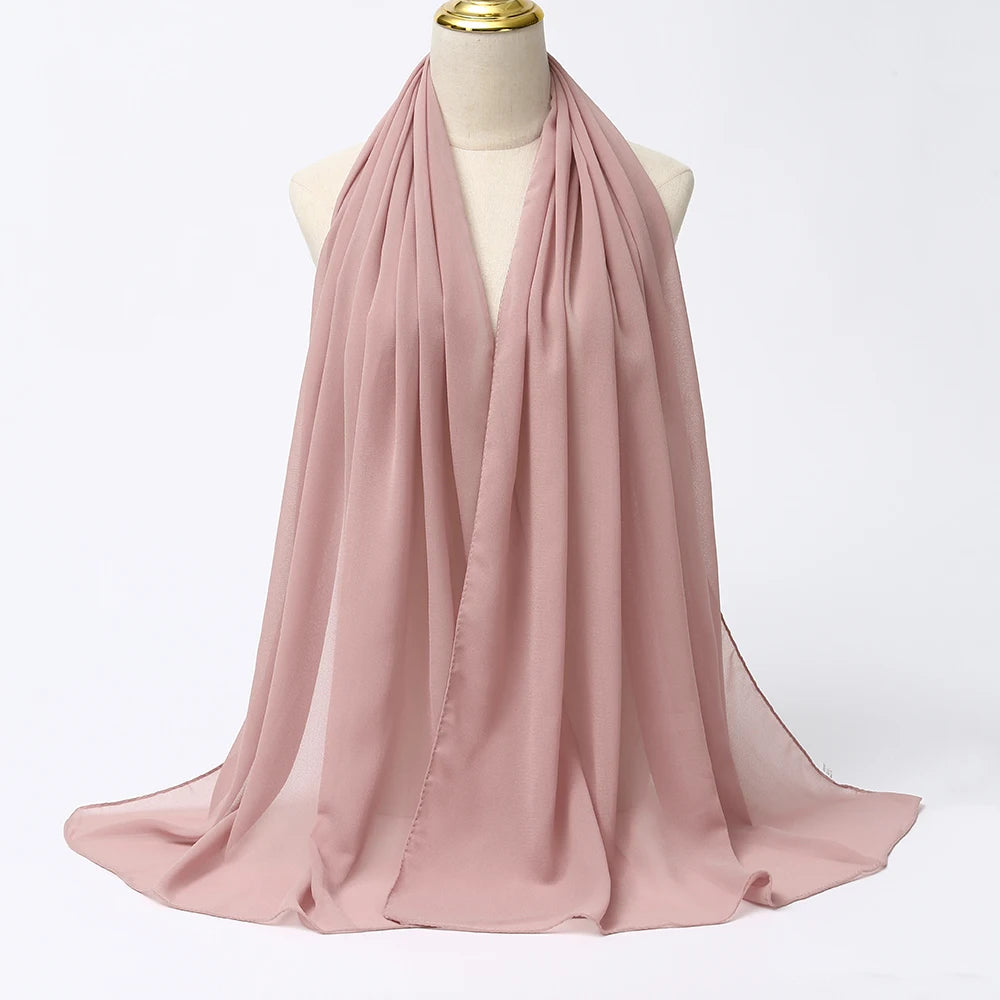 Chiffon Scarf Women Long Solid Color Head Wrap For Women Size: 175*70cm