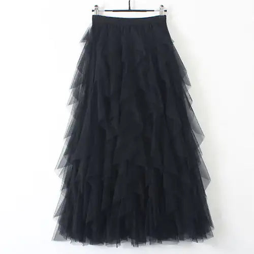 Women's Pleated Multilayered Tulle Skirt