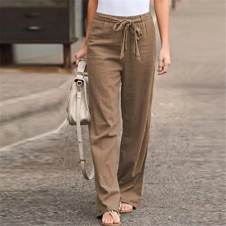 Straight-Leg Pants With Elastic Waistband