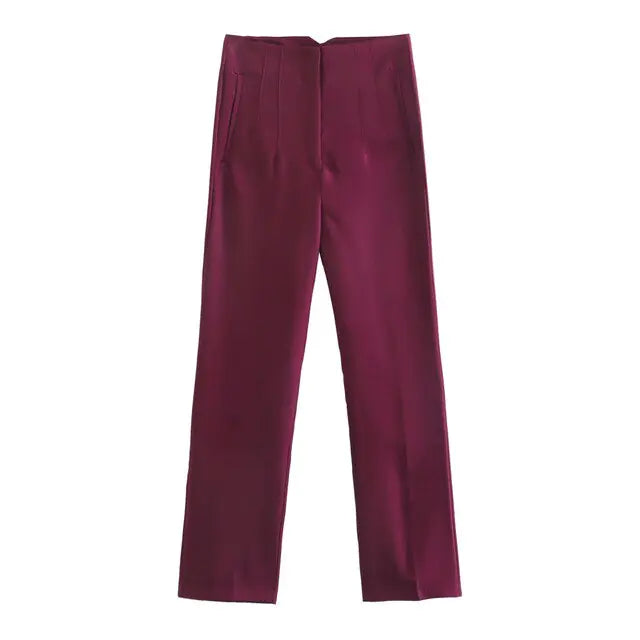 Chic Office Lady Straight Pants