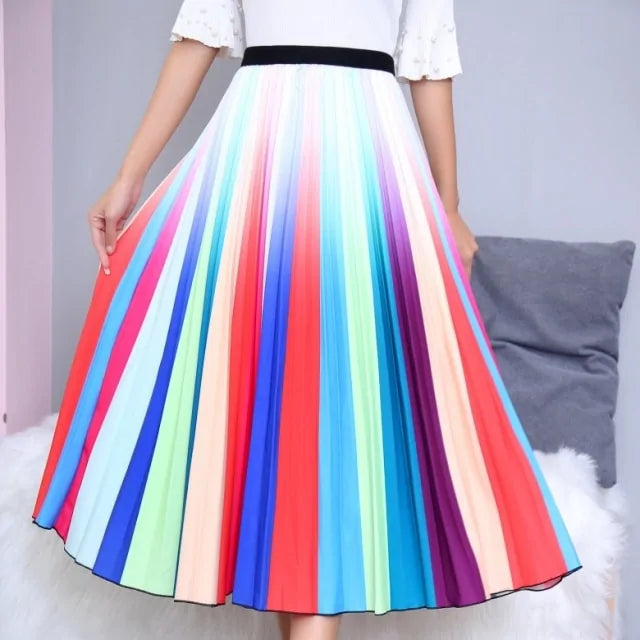 Women's Cartoon Printed Pleated Skirt