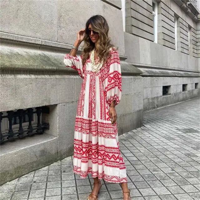 Boho Chic with Our Elegant Puff Sleeve Dress