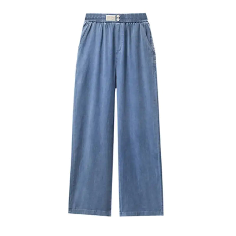 Women, wide leg jeans, elastic waist