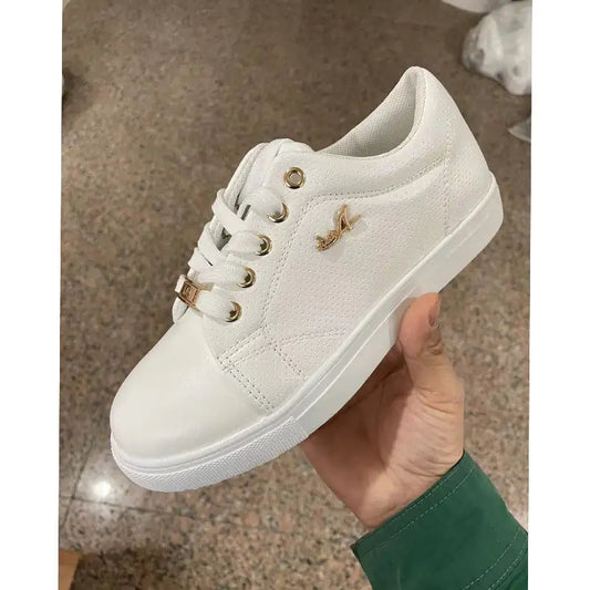 Women Flat Sneakers Breathable Lace-up Shoes For Girls