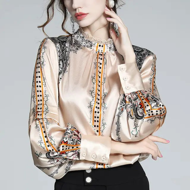 Printed Woman Blouse Silk