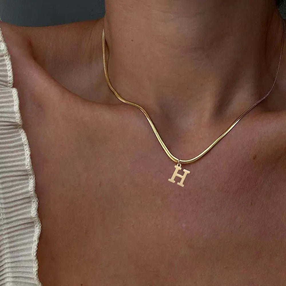 A - Z Alphabet Gold Plated Stainless Steel Pendant - "Timeless Beauty"Modest style for women of all faiths and ages