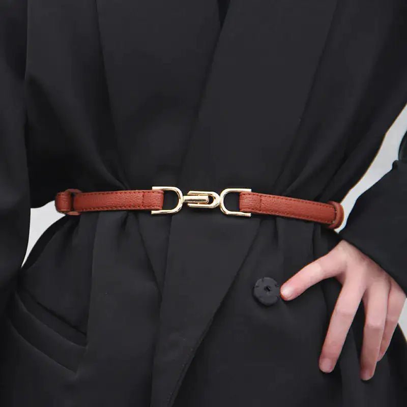 Adjustable Leather Belt - Timeless Beauty:Modest style for women of all ages