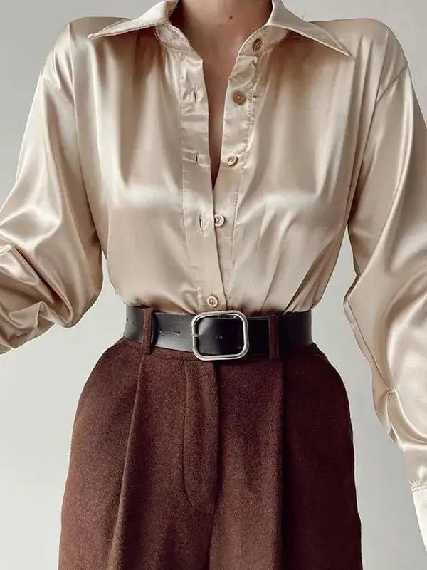 Autumn Shirt Women's Polo Collar - Timeless Beauty:Modest style for women of all ages