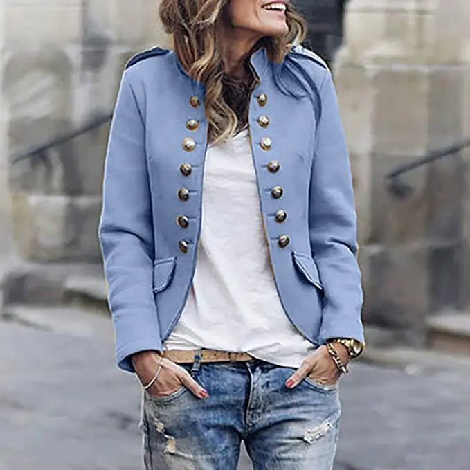 Blazer with Mandarin Collar - Timeless Beauty:Modest style for women of all ages