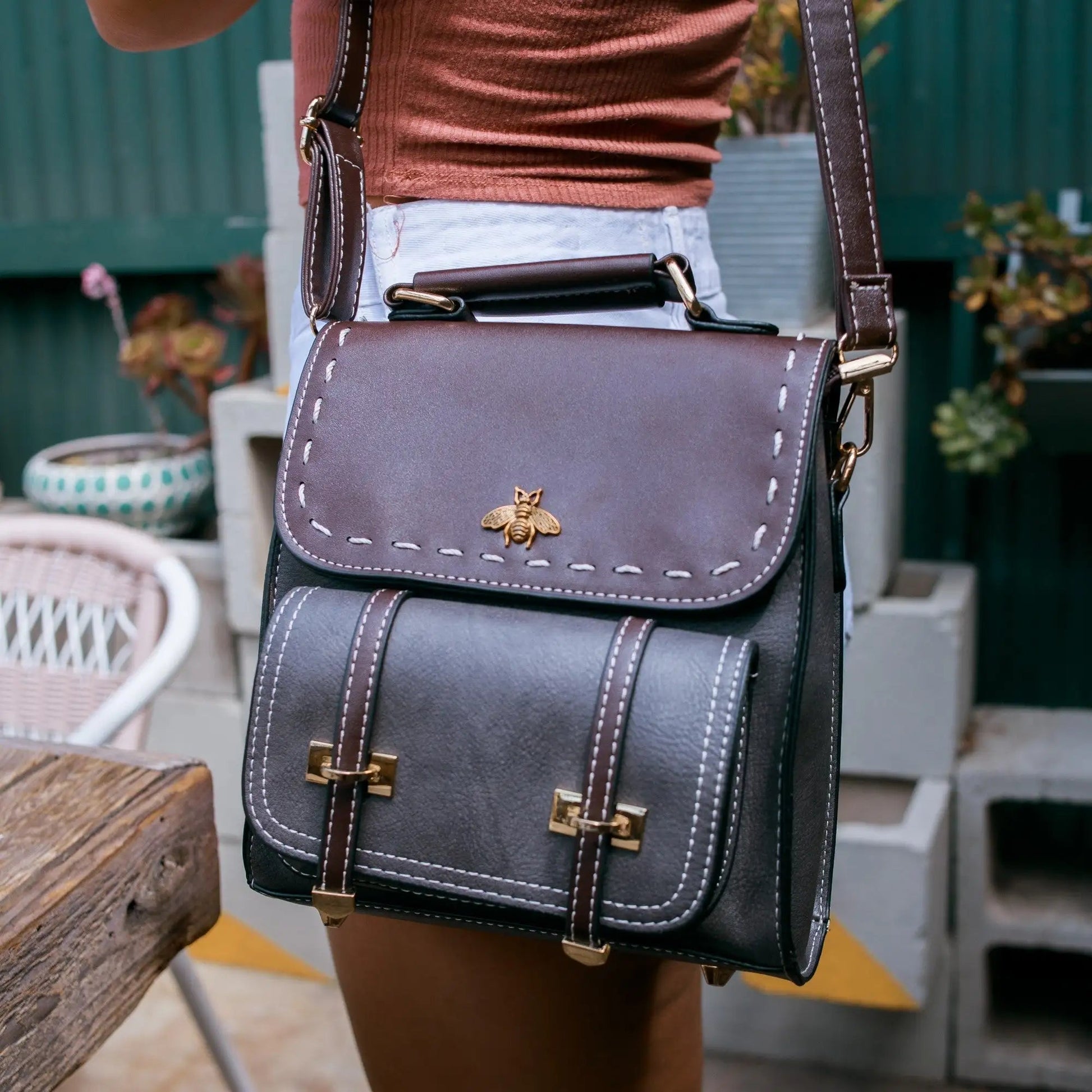 Bumblebee Leather Backpack - "Timeless Beauty"Modest style for women of all faiths and ages