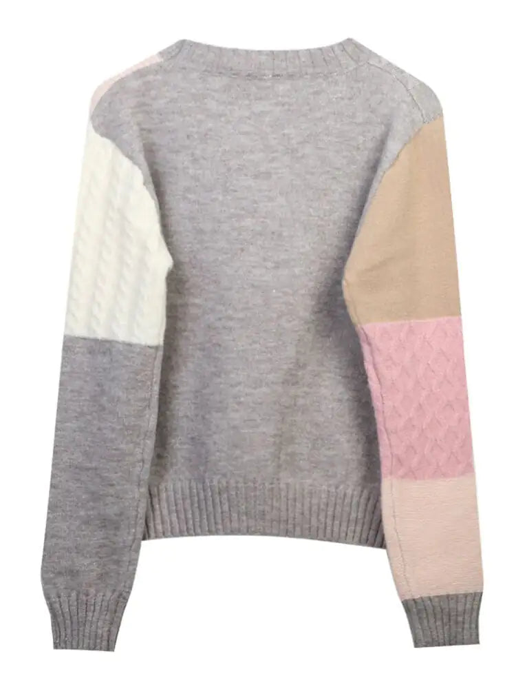 Eye Patchwork Knitted Sweater