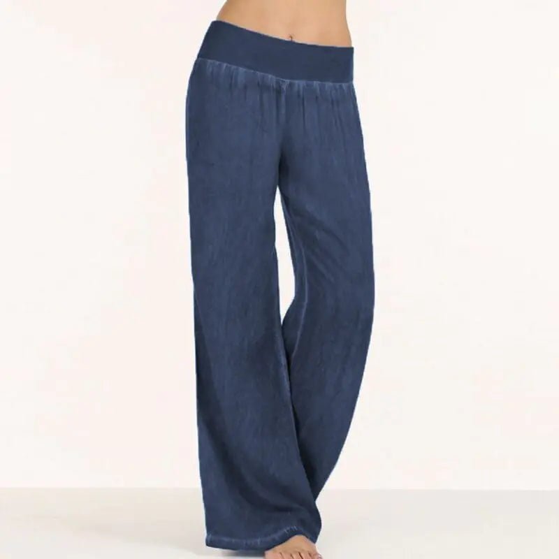 Casual Elastic Waist Denim Wide Leg Pants - "Timeless Beauty"Modest style for women of all faiths and ages