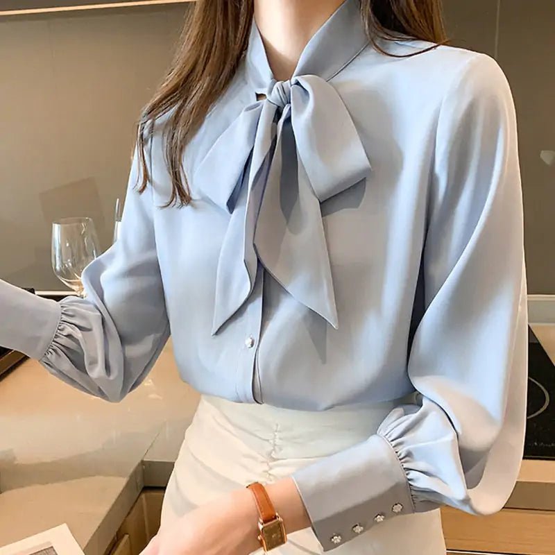 Classic, elegant chiffon bow blouse - "Timeless Beauty"Modest style for women of all faiths and ages