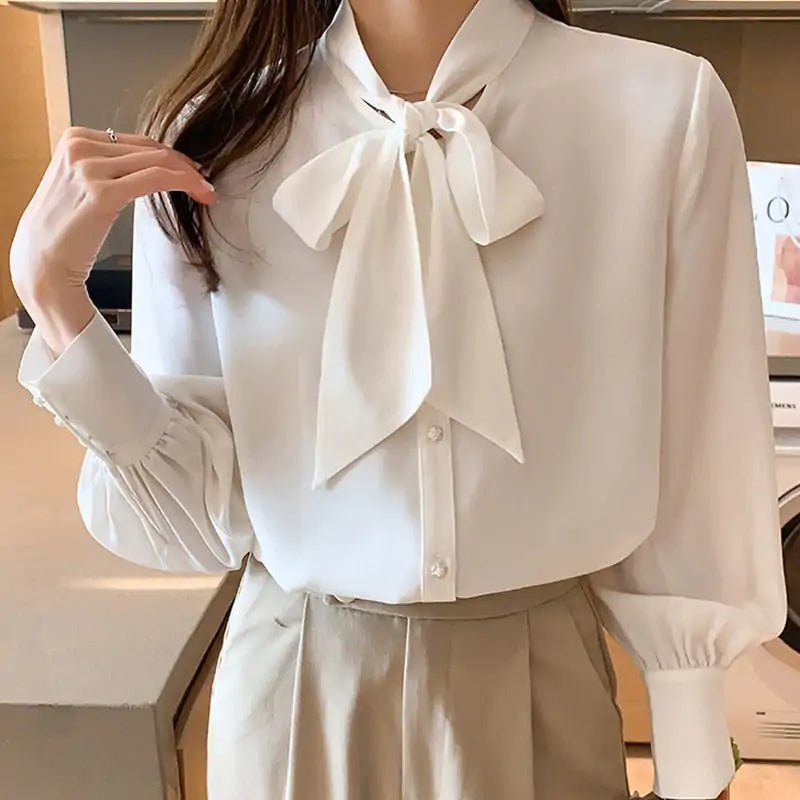 Classic, elegant chiffon bow blouse - "Timeless Beauty"Modest style for women of all faiths and ages