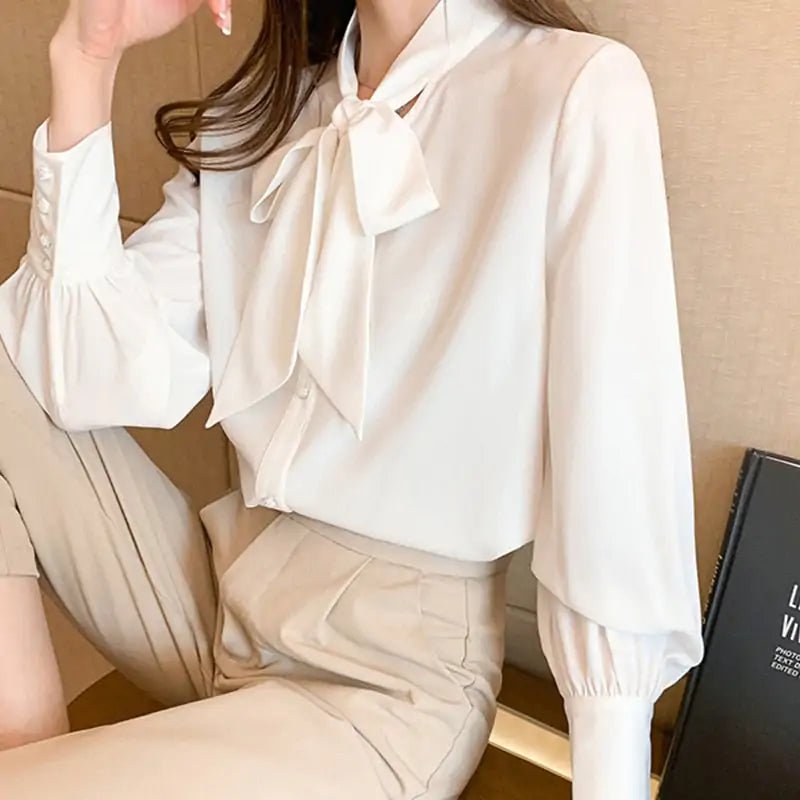 Classic, elegant chiffon bow blouse - "Timeless Beauty"Modest style for women of all faiths and ages