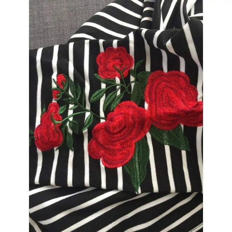 Striped Flower Bomb Sweater