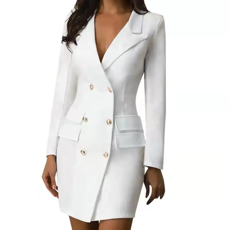 Elegant White Double-Breasted Suit