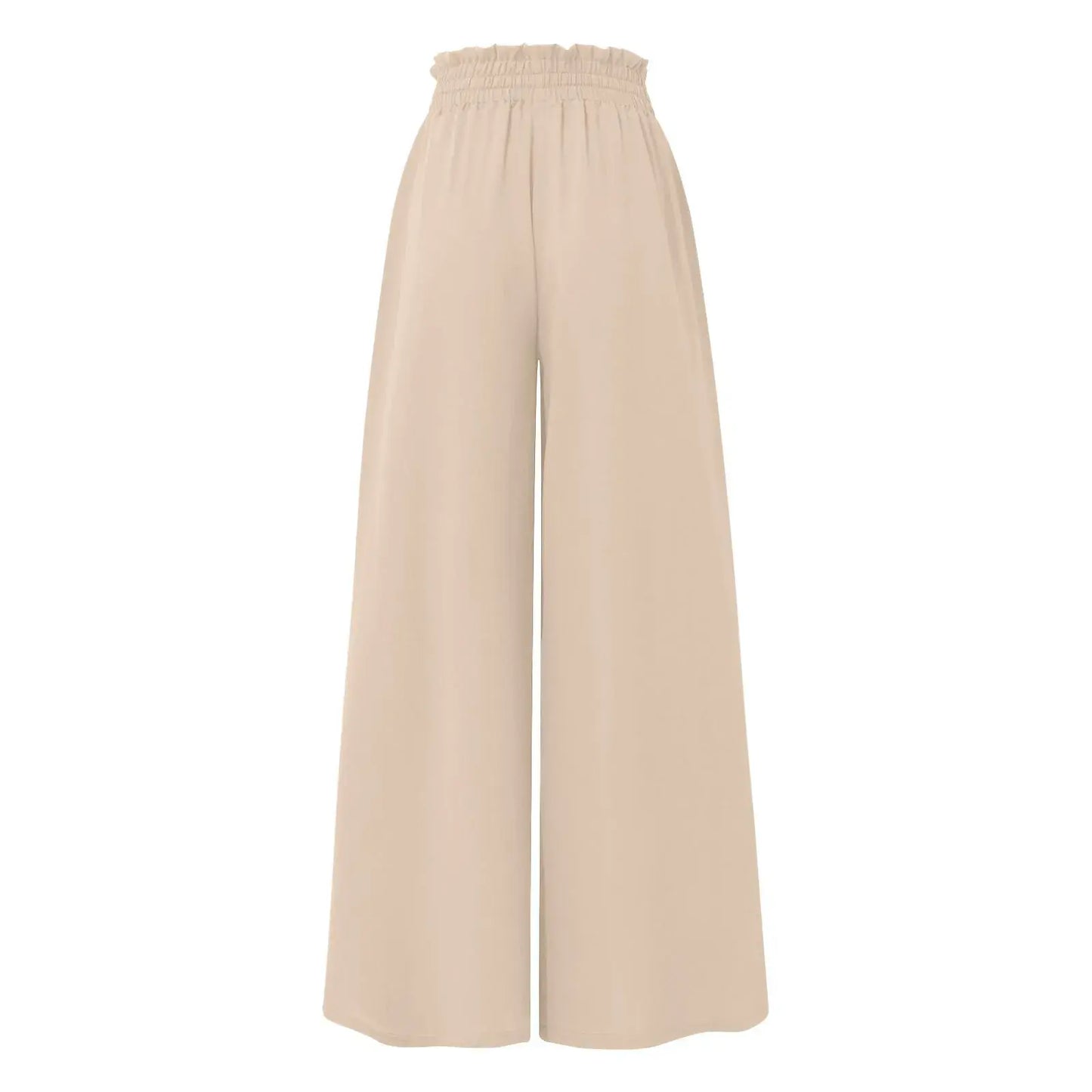 Women's Pants Solid Color Elastic High Waist Wide Leg Trousers