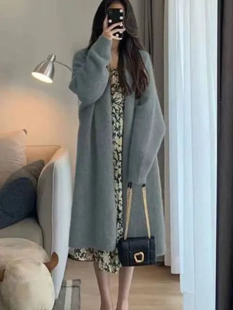 Long Knitting Cardigan Sweater Coat