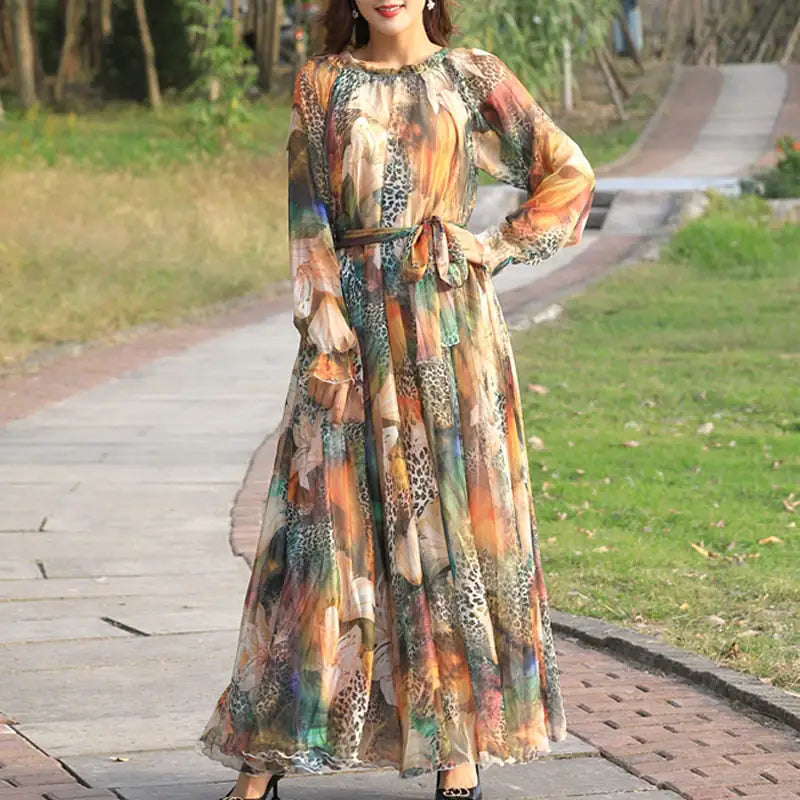 Maxi Dress Floral Printed. (Modest style dress)