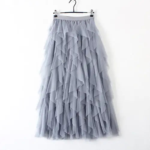 Women's Pleated Multilayered Tulle Skirt