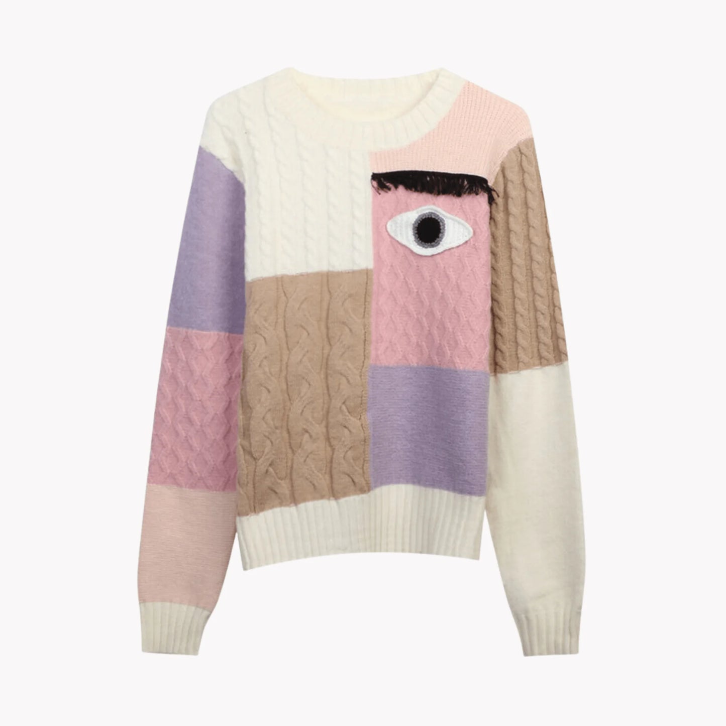 Eye Patchwork Knitted Sweater